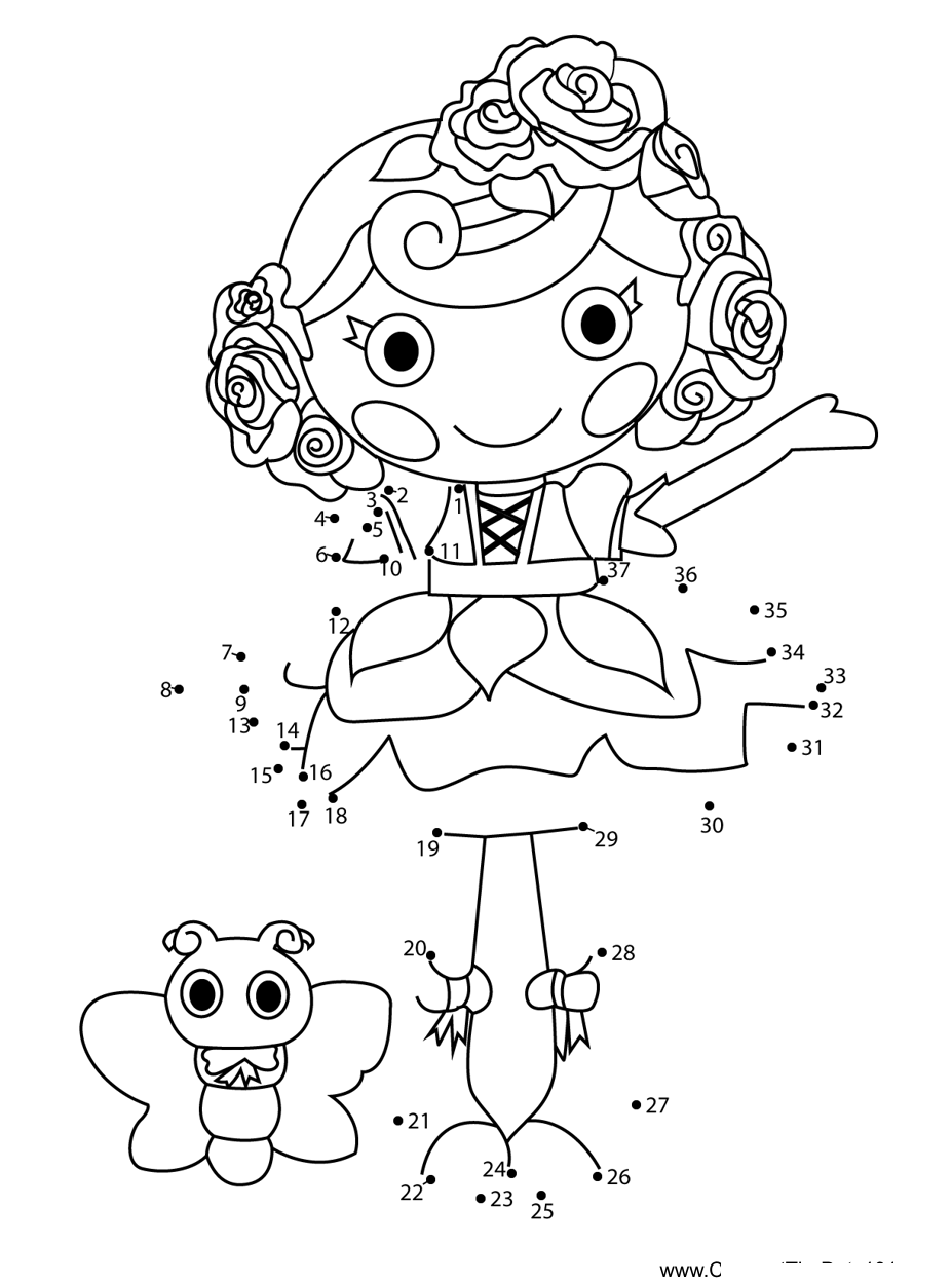 Rosebud-Longstem-Lalaloopsy printable dot to dot worksheet