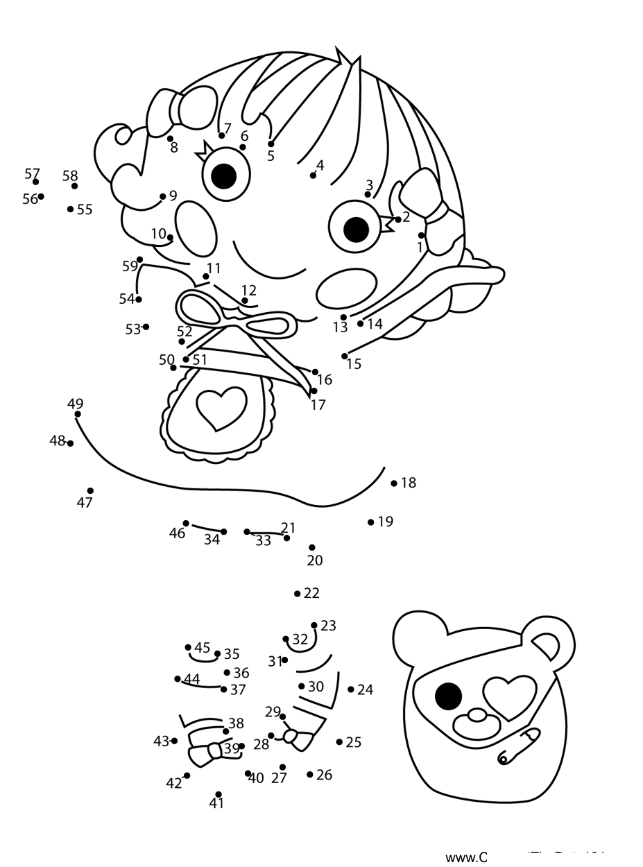 Rosy-Bumps-N-Bruises-Lalaloopsy printable dot to dot worksheet