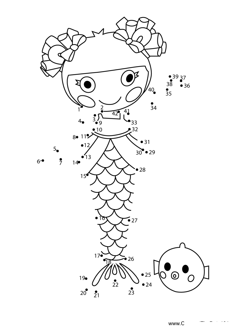 Sand-E-Starfish-Lalaloopsy printable dot to dot worksheet