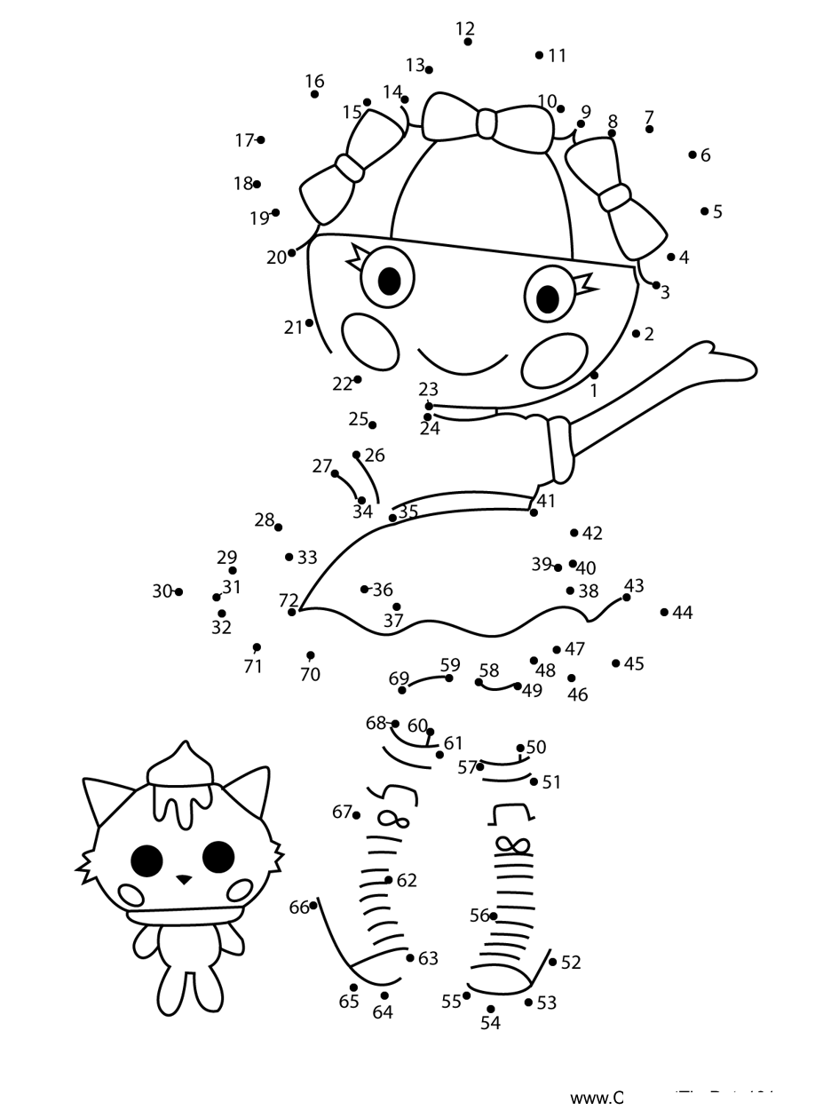 Scoops-Waffle-Cone-Lalaloopsy printable dot to dot worksheet