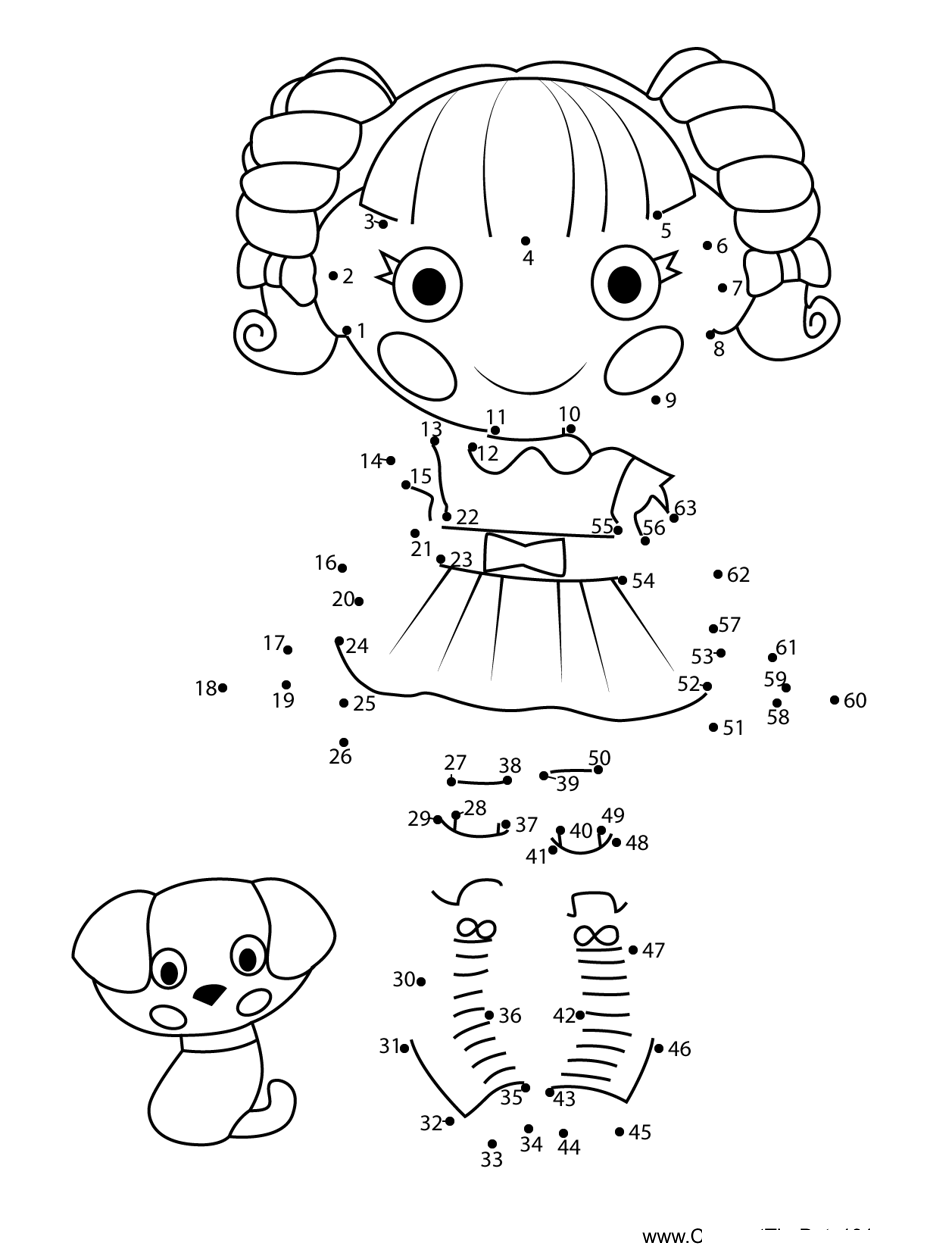 Scraps-Stitched-N-Sewn-Lalaloopsy printable dot to dot worksheet