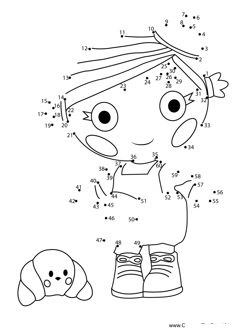 Sherri-Charades-Lalaloopsy printable dot to dot worksheet