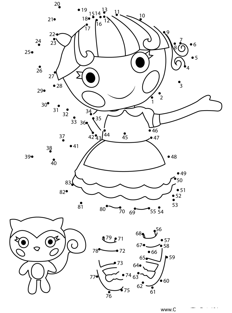 Snowy-Fairest-Lalaloopsy printable dot to dot worksheet