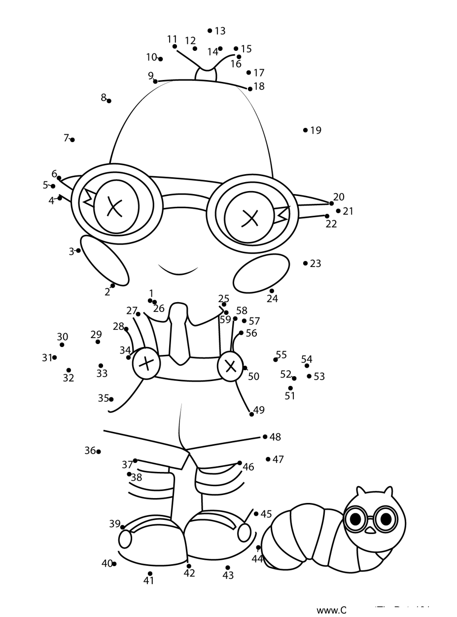 Specs-Reads-A-Lot-Lalaloopsy printable dot to dot worksheet