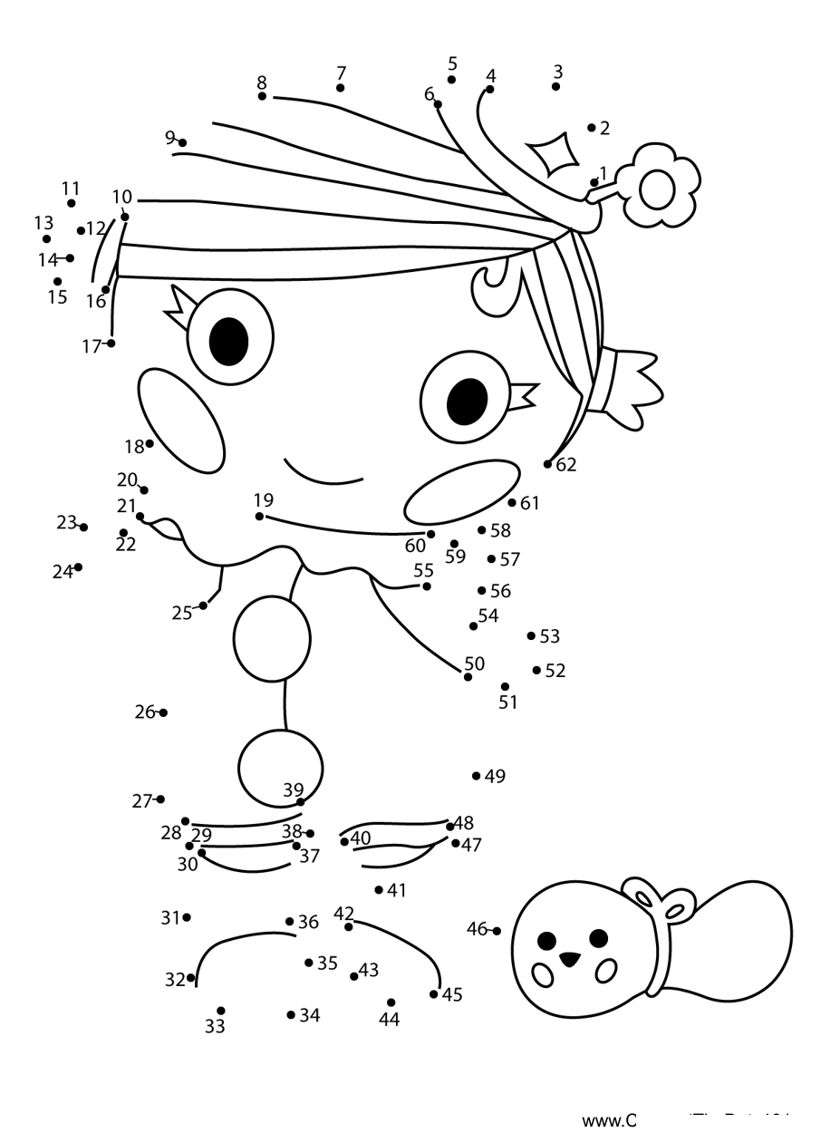 Squirt-Lil-Top-Lalaloopsy printable dot to dot worksheet