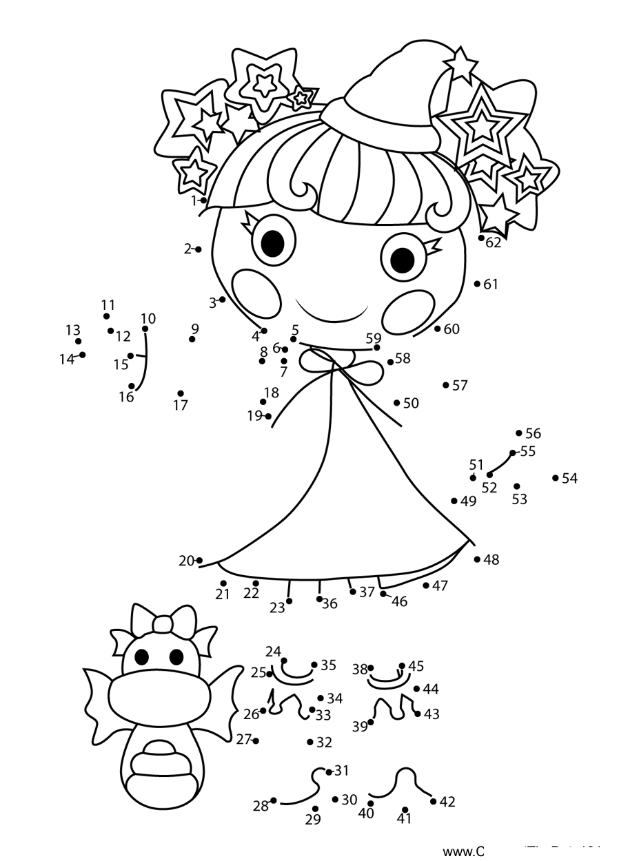 Star-Magic-Spells-Lalaloopsy printable dot to dot worksheet