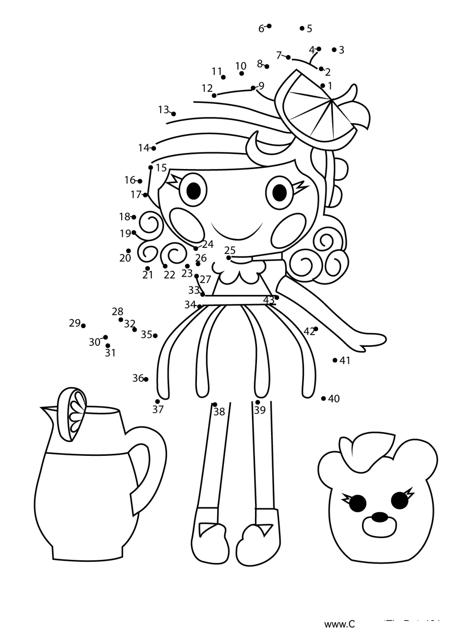 Tangerine-Citrus-Zest-Lalaloopsy printable dot to dot worksheet