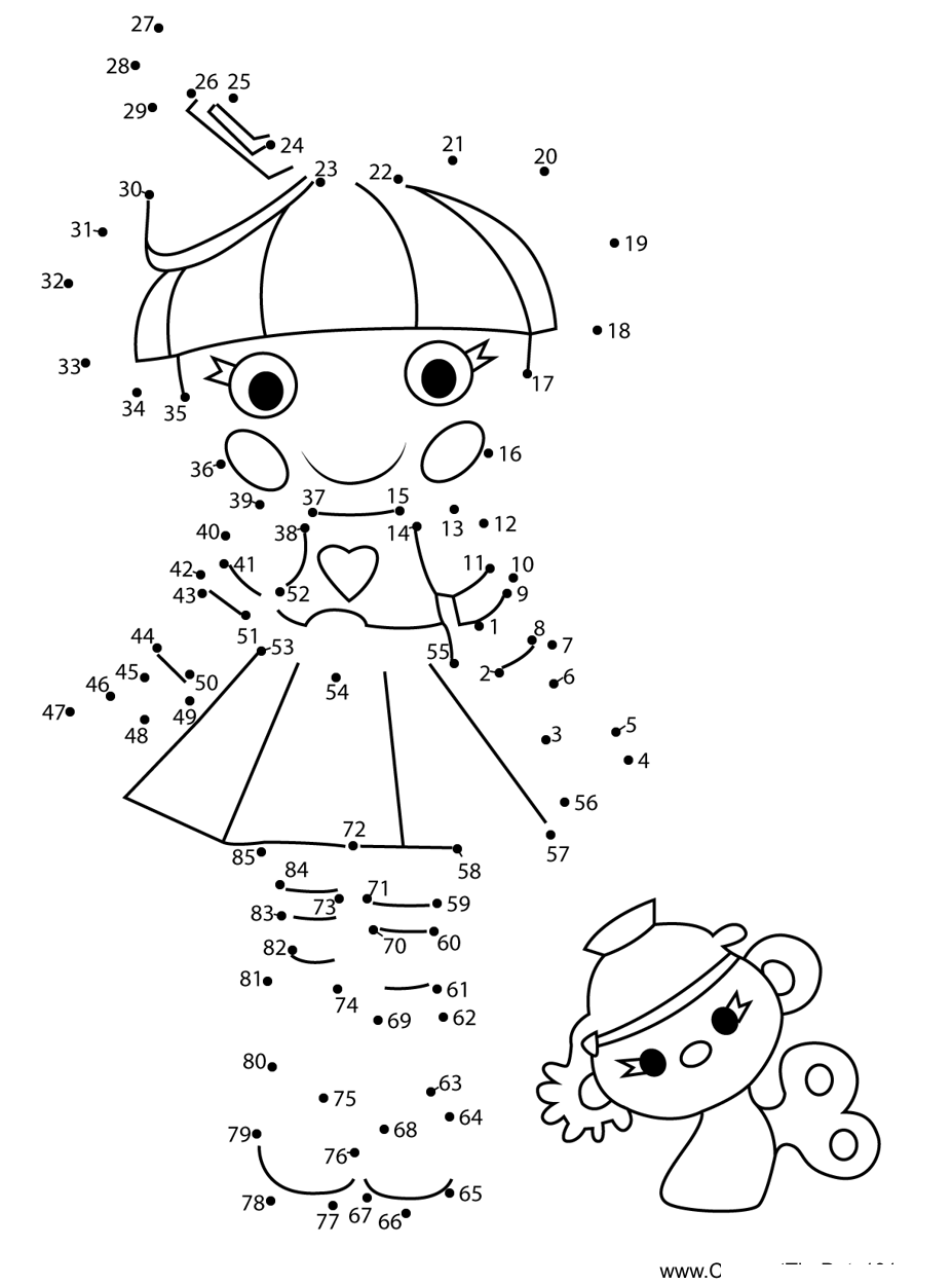 Tinny-Ticker-Lalaloopsy printable dot to dot worksheet