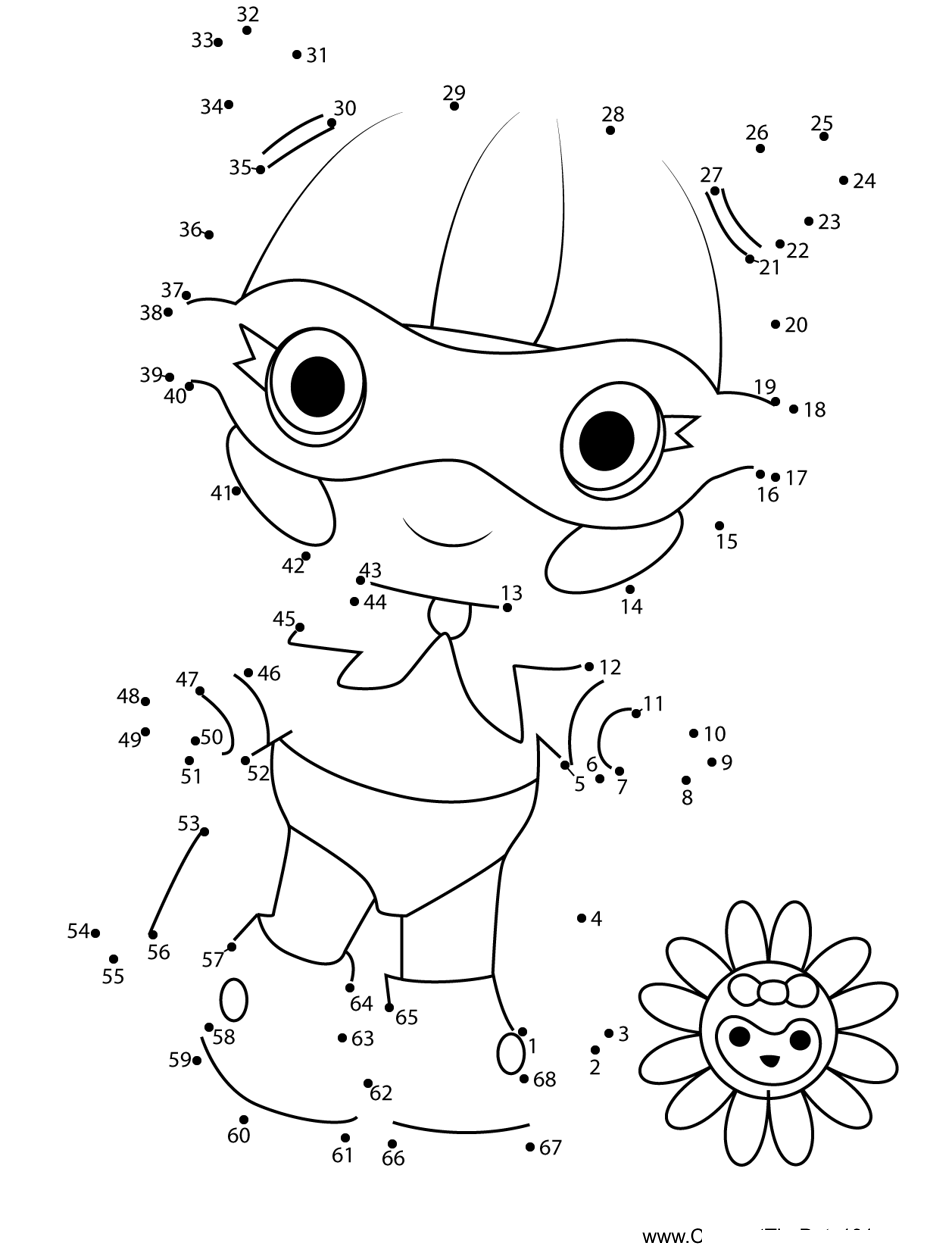 Tiny-Might-Lalaloopsy printable dot to dot worksheet