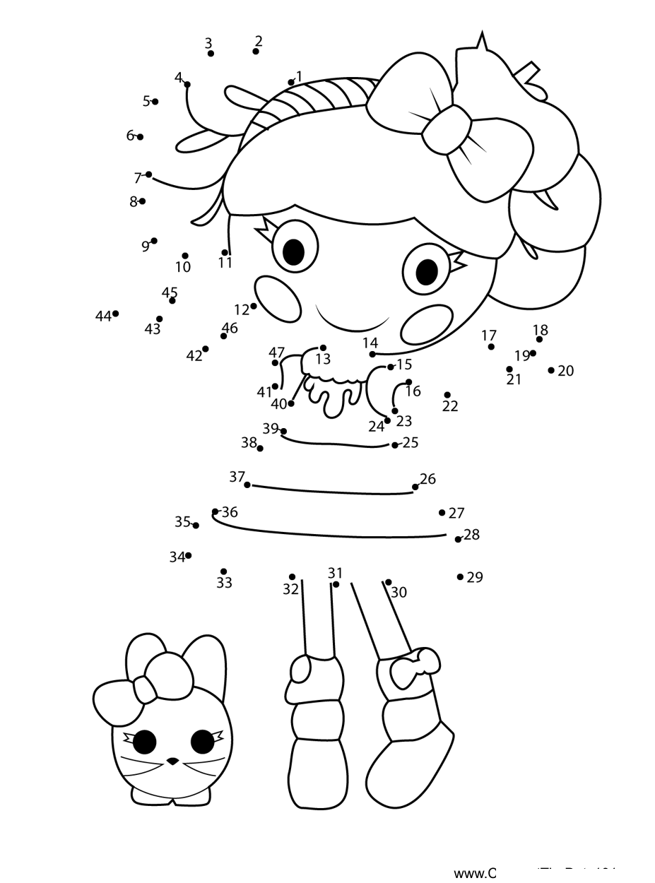 Toasty-Sweet-Fluff-Lalaloopsy printable dot to dot worksheet