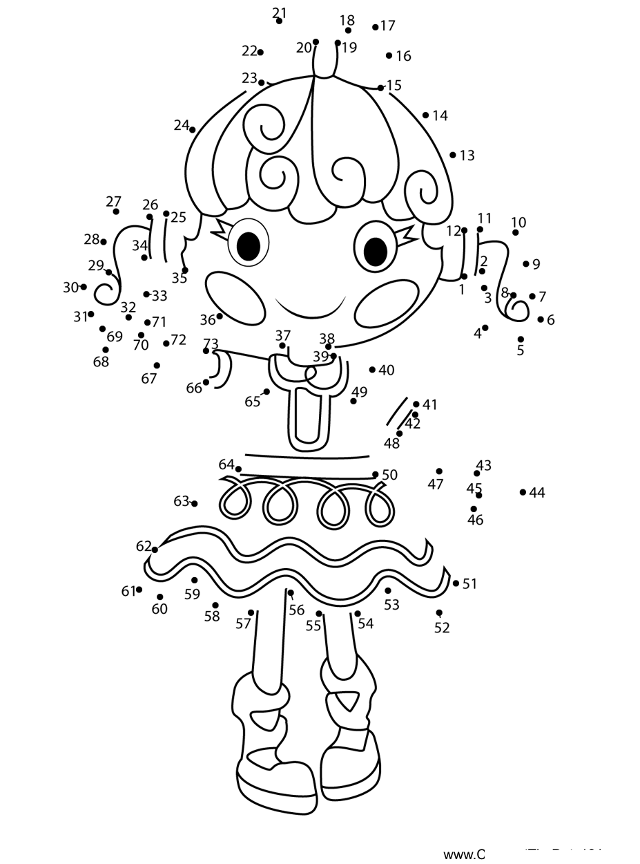 Tress-Twist-N-Braid-Lalaloopsy printable dot to dot worksheet