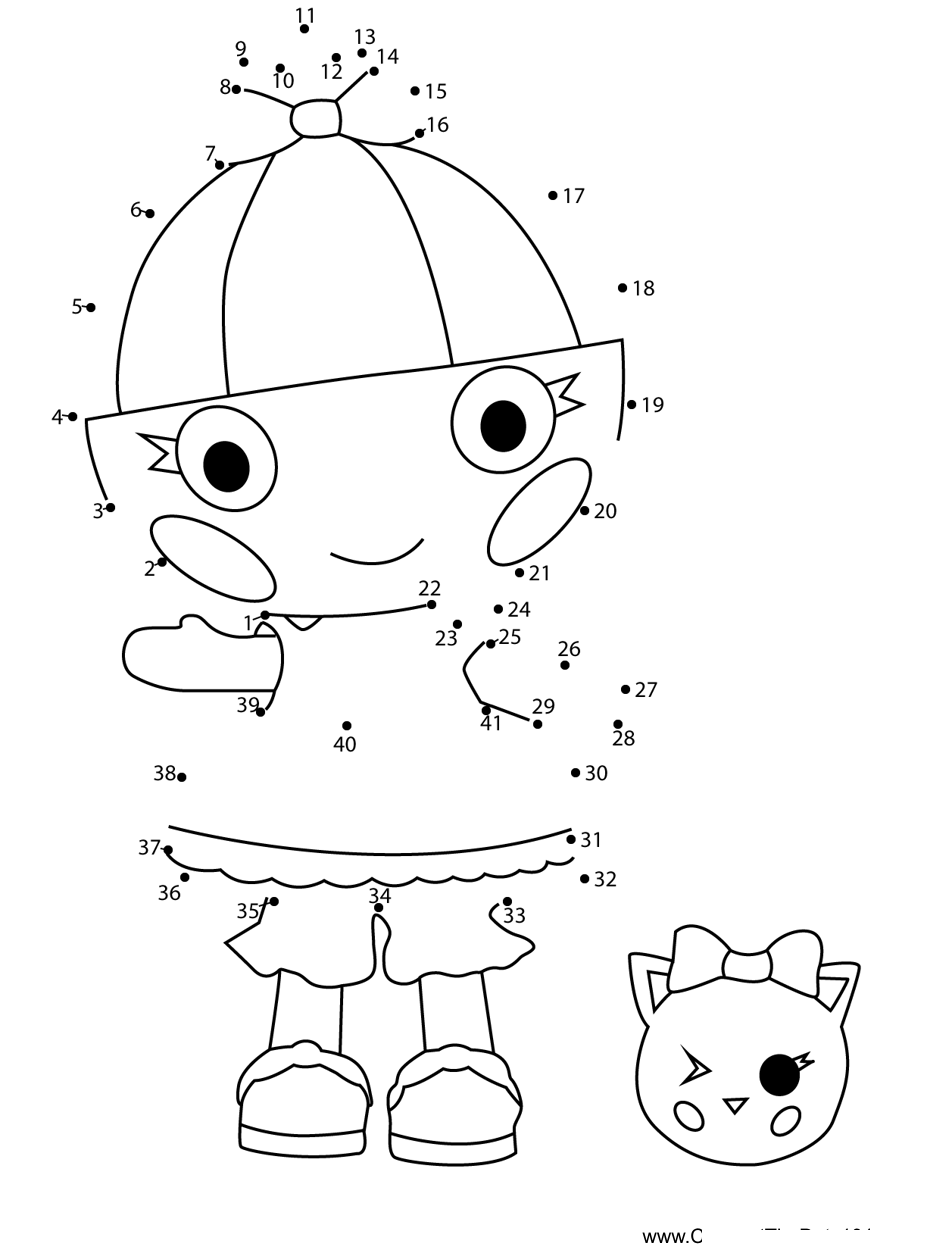 Trinket-Sparkles-Lalaloopsy printable dot to dot worksheet