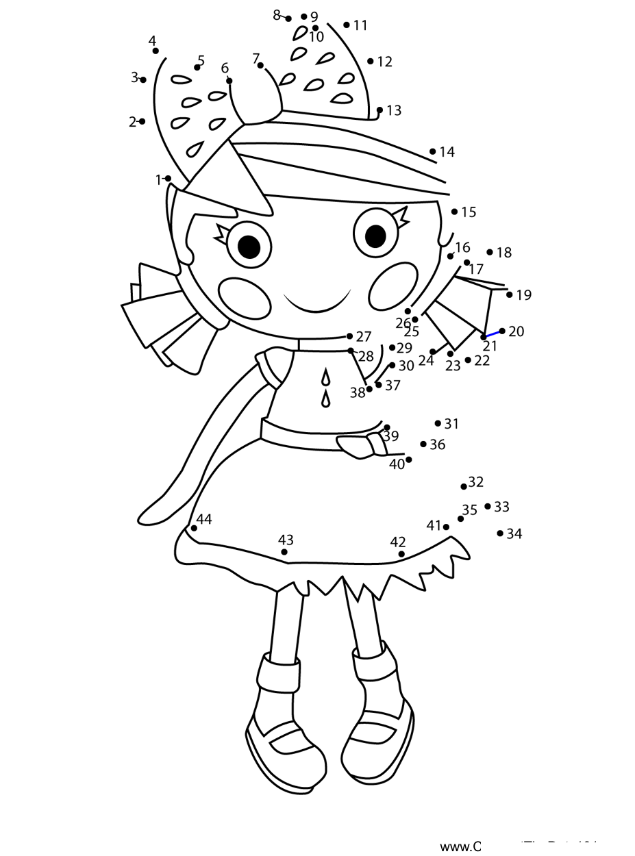 Water-Mellie-Seeds-Lalaloopsy printable dot to dot worksheet