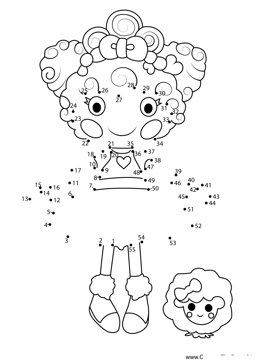 Whimsy-Sugar-Puff-Lalaloopsy printable dot to dot worksheet