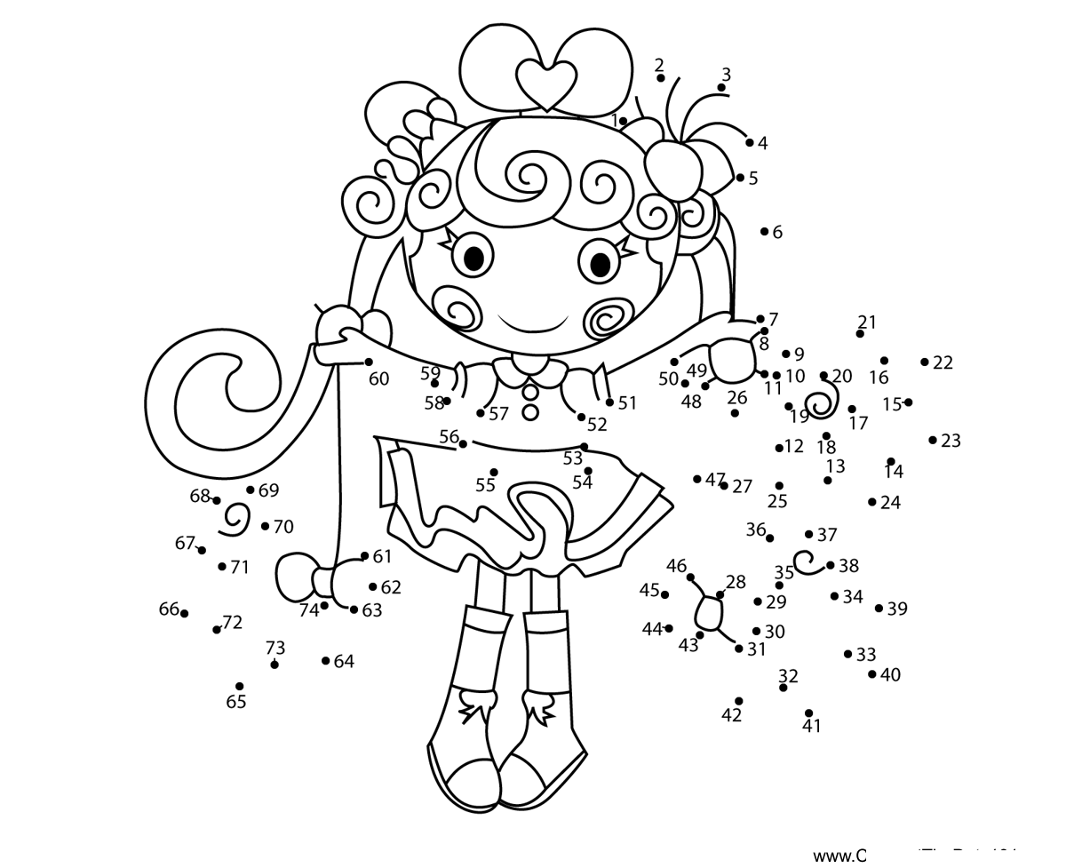 Whirly-Stretchy-Locks-Lalaloopsy printable dot to dot worksheet