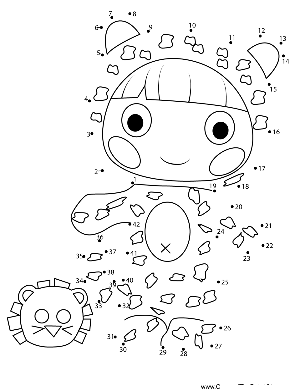 Whiskers-Lions-Roar-Lalaloopsy printable dot to dot worksheet