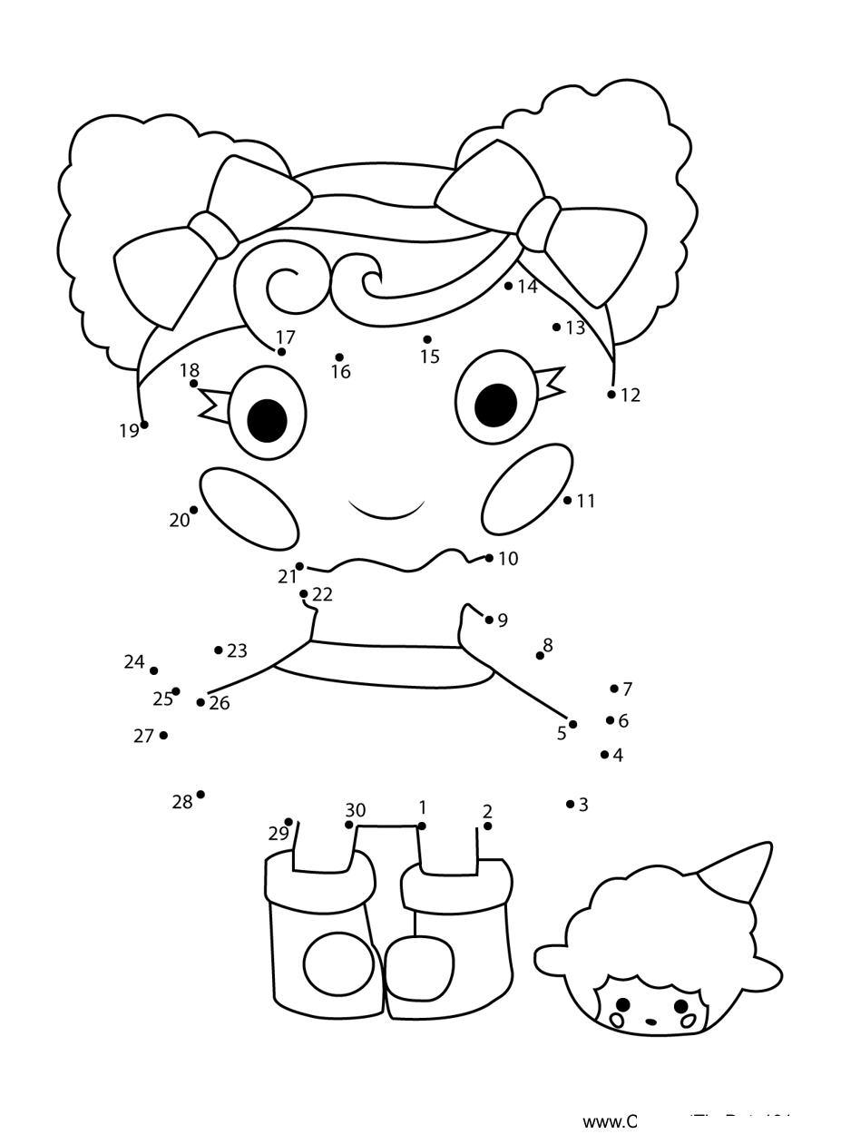 Whispy-Sugar-Puff-Lalaloopsy printable dot to dot worksheet