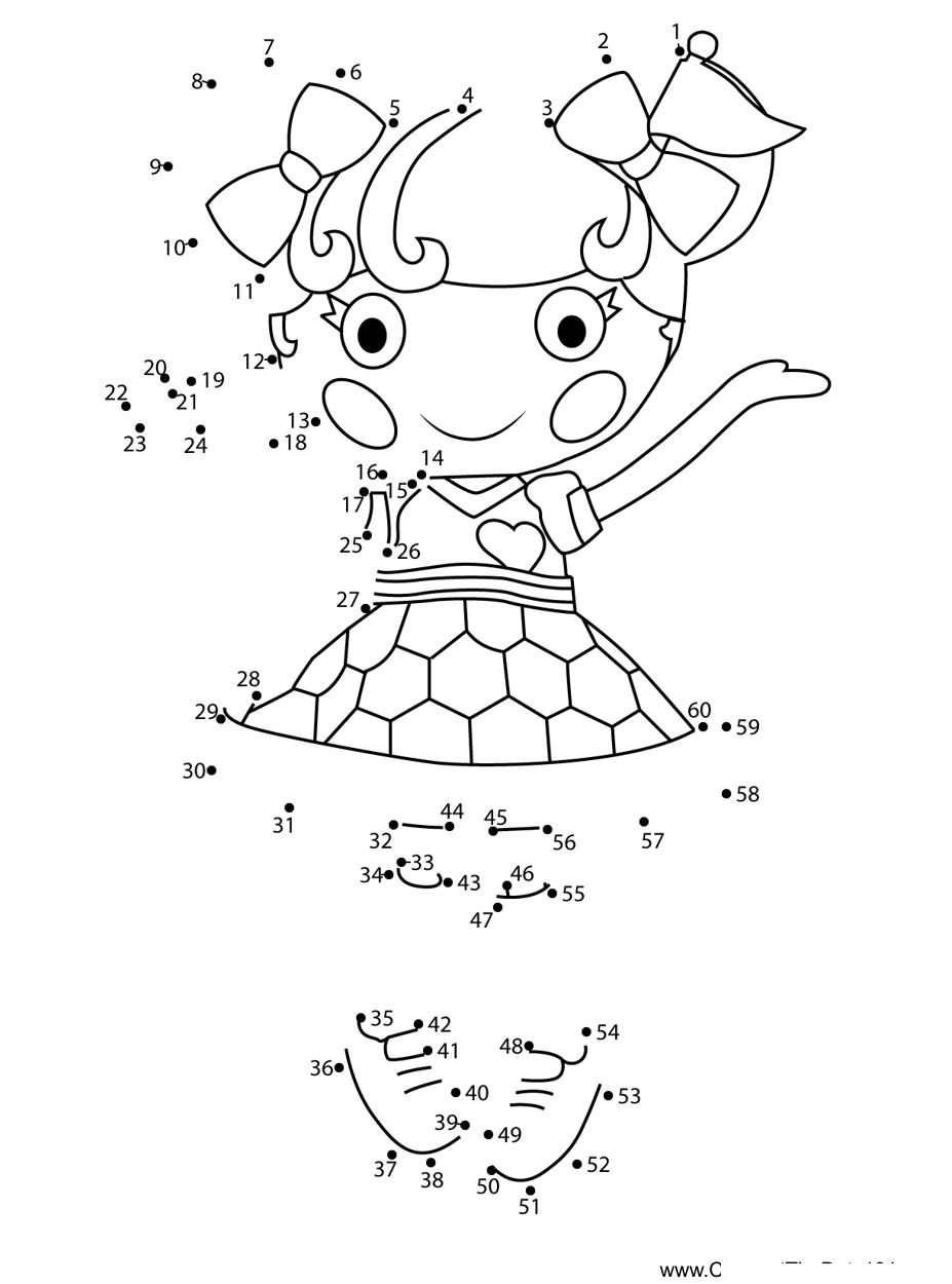 Whistle-Kick-N-Score-Lalaloopsy printable dot to dot worksheet