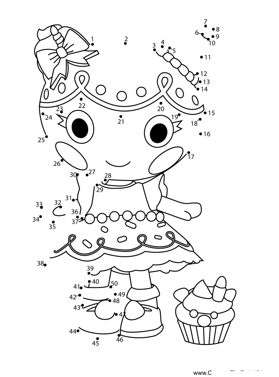 Wishes-Slice-O-Cake-Lalaloopsy printable dot to dot worksheet