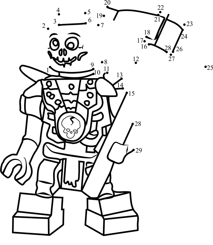 Bonezai-Ninjago-Dot-To-Dot printable dot to dot worksheet