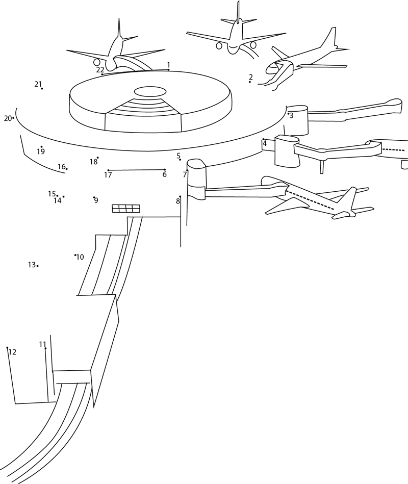 Gatwick International Airport dot to dot worksheets