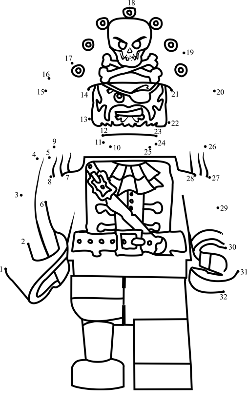 Captain-Soto-Ninjago-Dot-To-Dot printable dot to dot worksheet