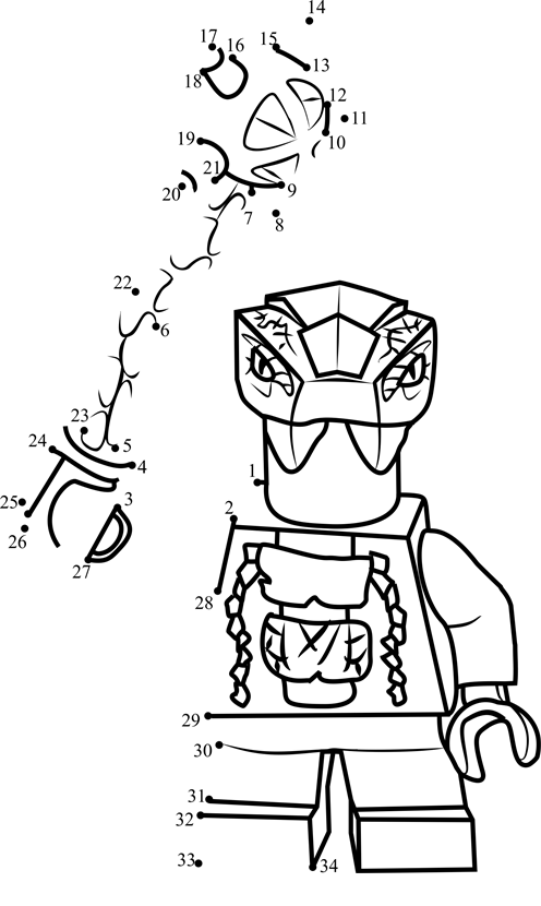 Chokun-Ninjago-Dot-To-Dot printable dot to dot worksheet