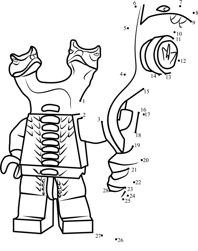 Fangdam-Ninjago-Dot-To-Dot printable dot to dot worksheet