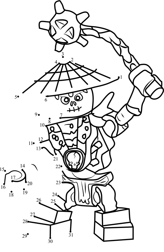 Frakjaw-Ninjago-Dot-To-Dot printable dot to dot worksheet