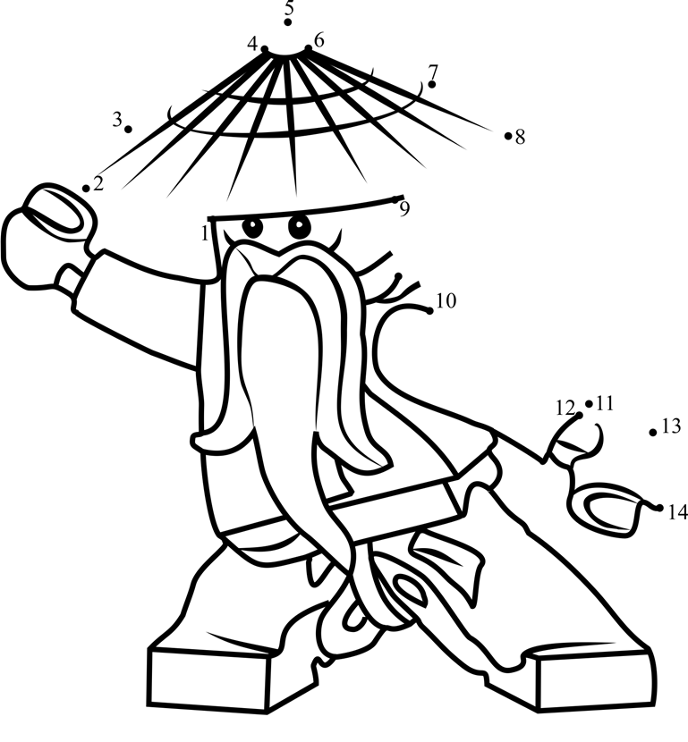 Master-Wu-Ninjago-Dot-To-Dot printable dot to dot worksheet