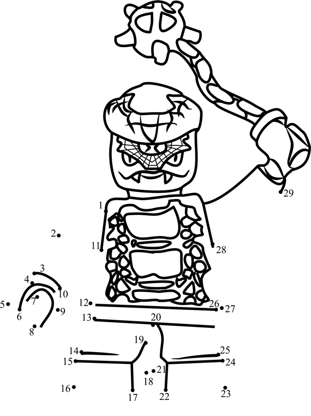 Snike-Ninjago-Dot-To-Dot printable dot to dot worksheet