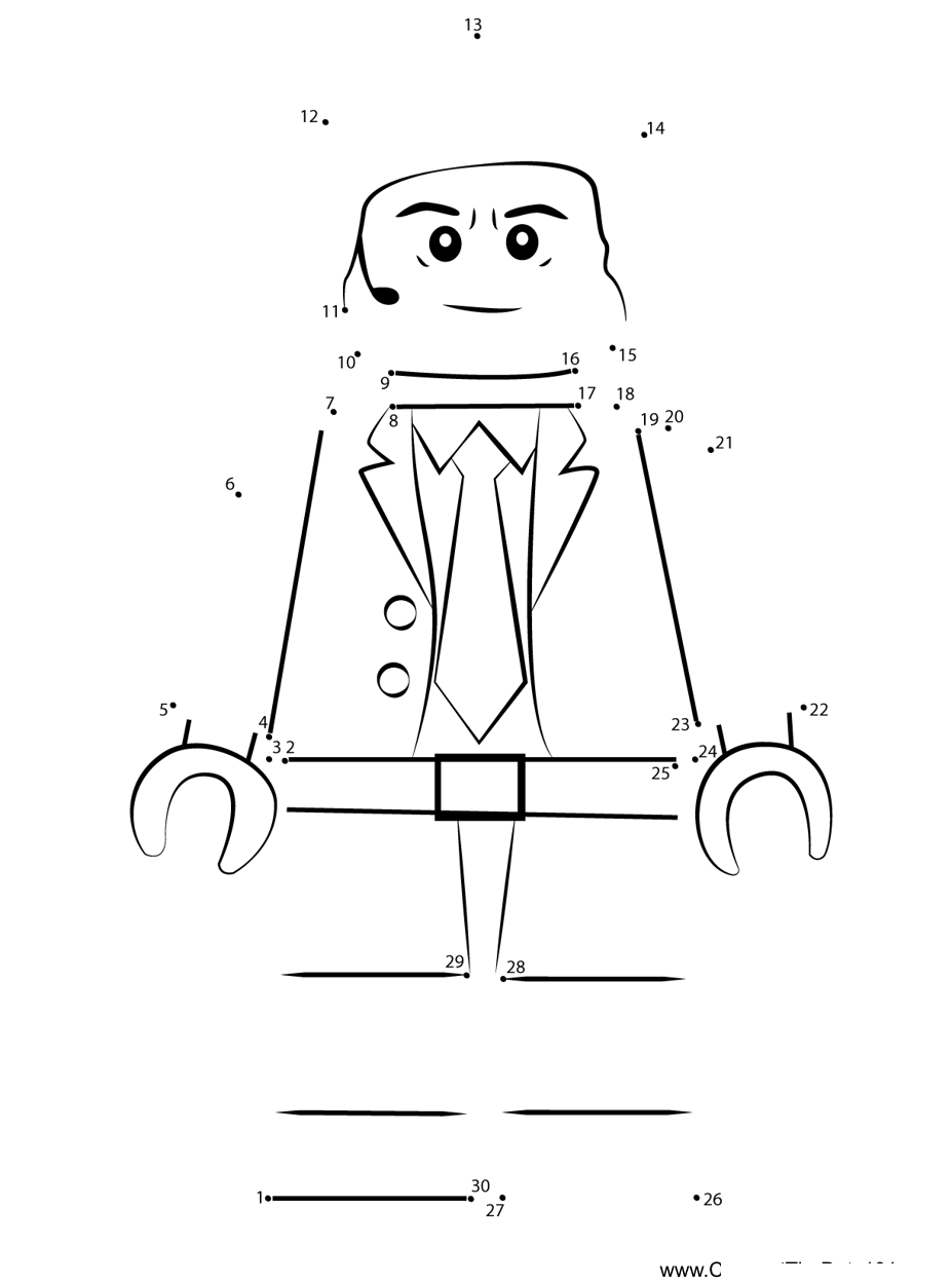 Lego-Agent-Coulson printable dot to dot worksheet