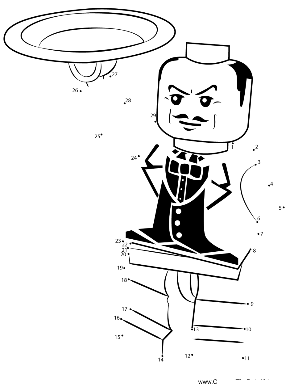 Lego-Alfred-Pennyworth printable dot to dot worksheet