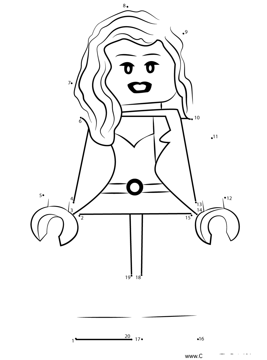 Lego-Black-Canary printable dot to dot worksheet