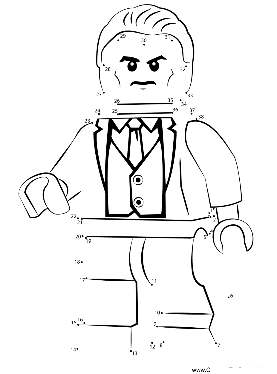 Lego-Bruce-Wayne printable dot to dot worksheet