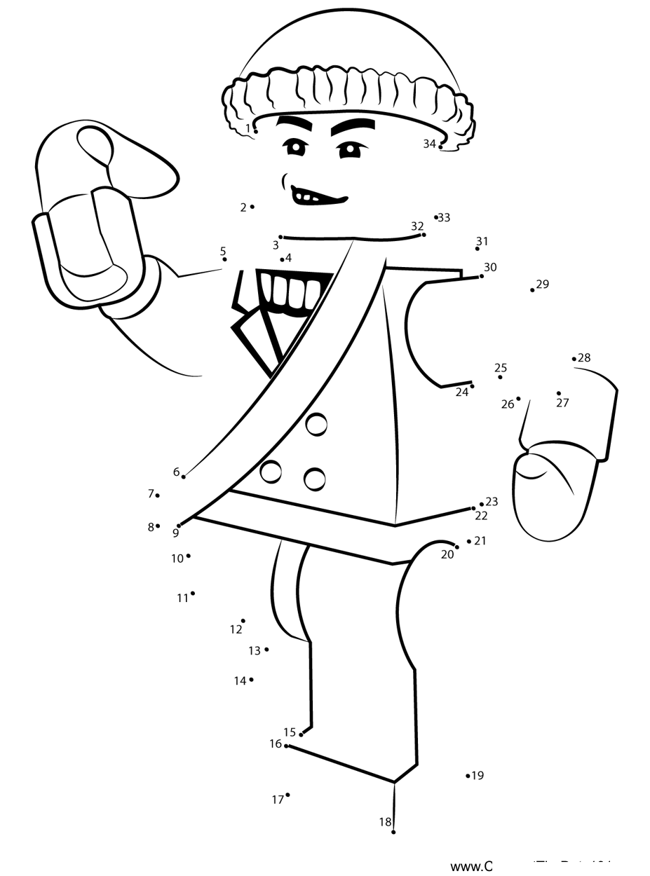 Lego-Captain-Boomerang printable dot to dot worksheet