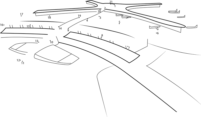 Incheon International Airport dot to dot worksheets