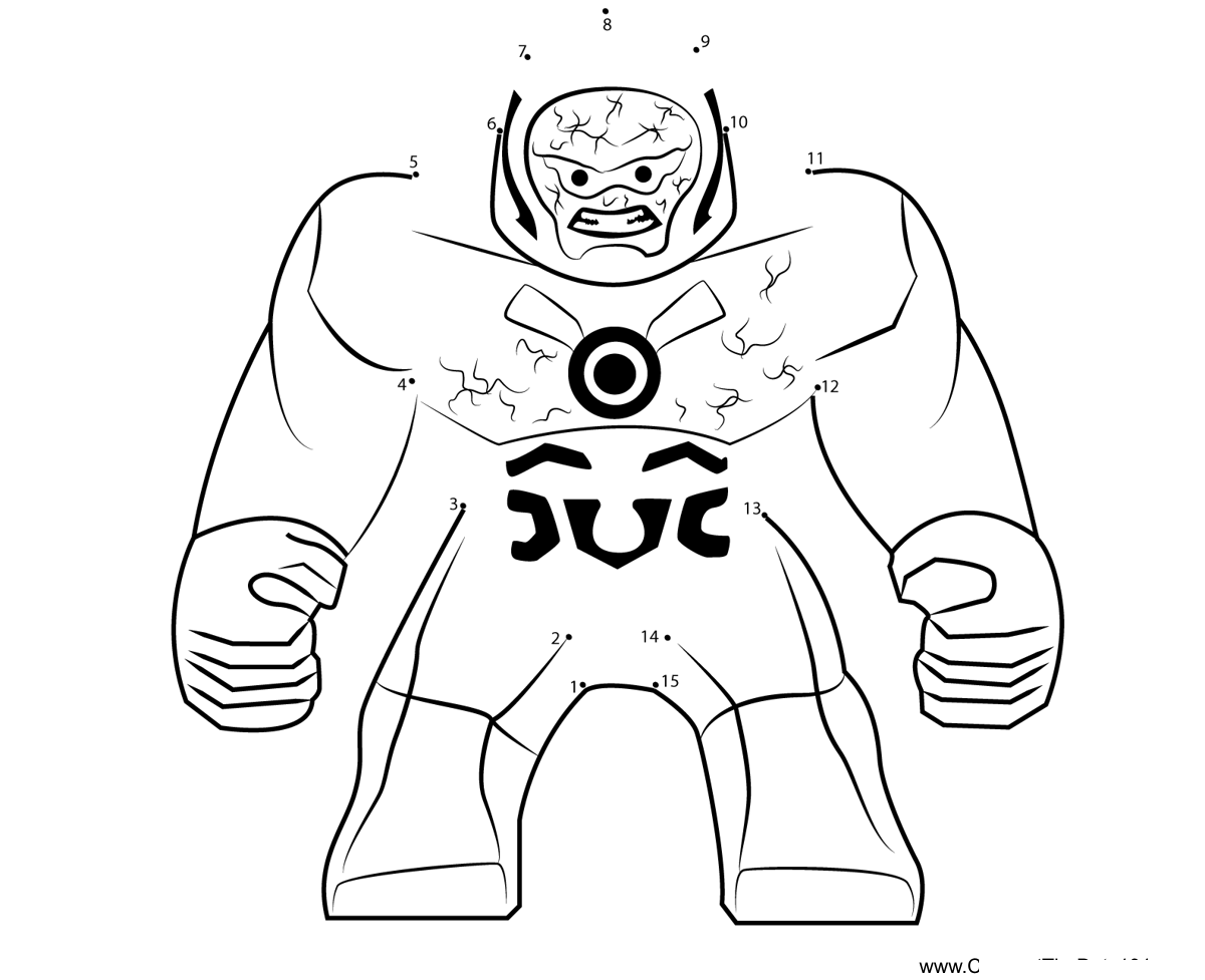 Lego-Darkseid printable dot to dot worksheet