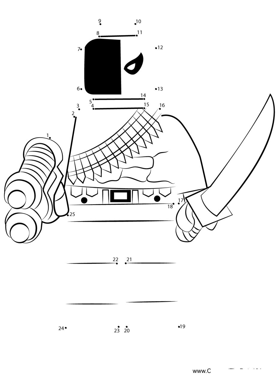 Lego-Deathstroke printable dot to dot worksheet