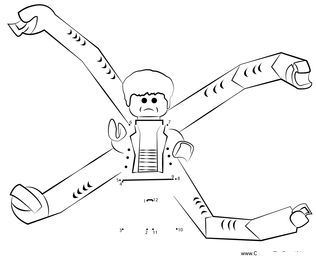 Lego-Doc-Ock printable dot to dot worksheet