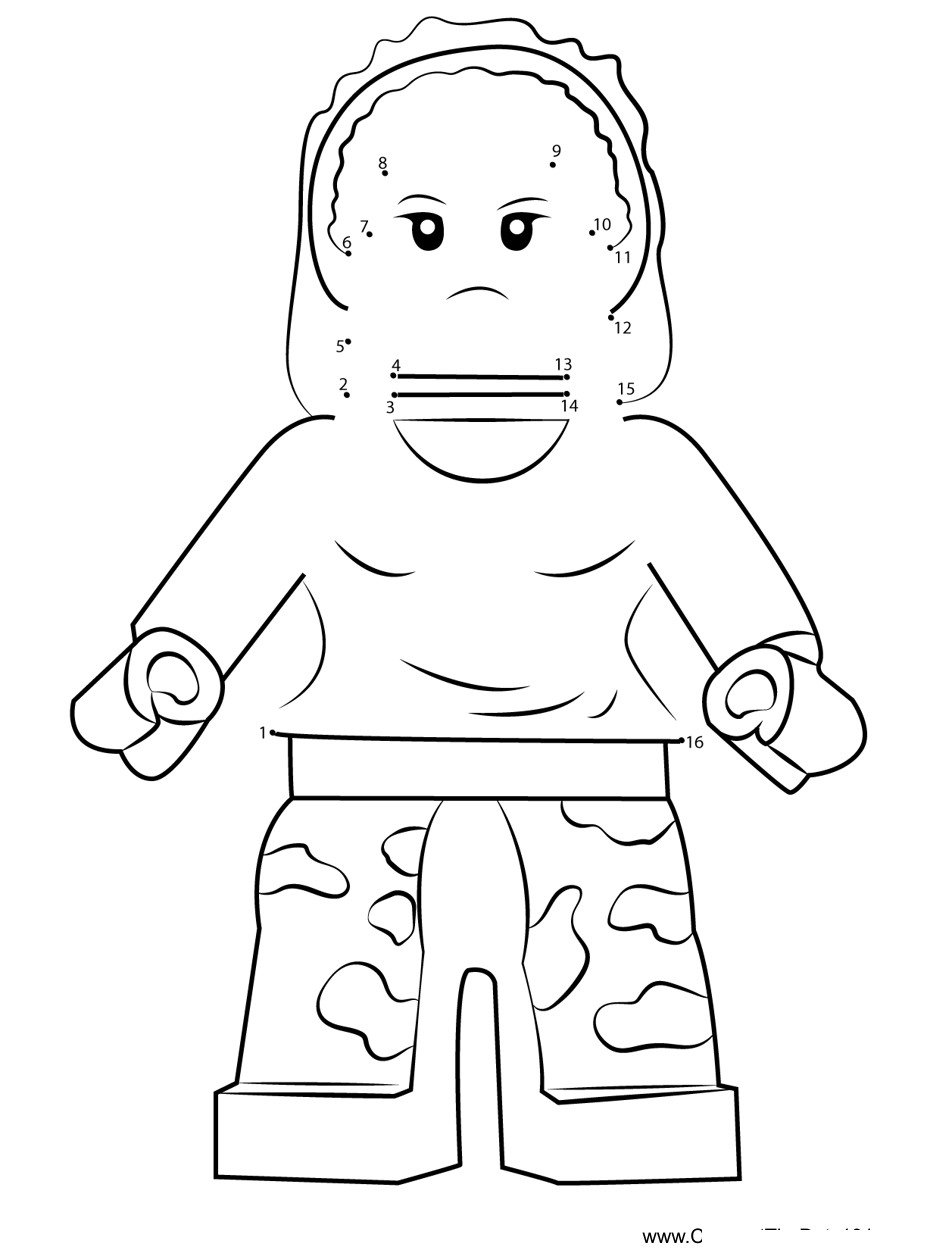 Lego-Gorilla-Girl printable dot to dot worksheet