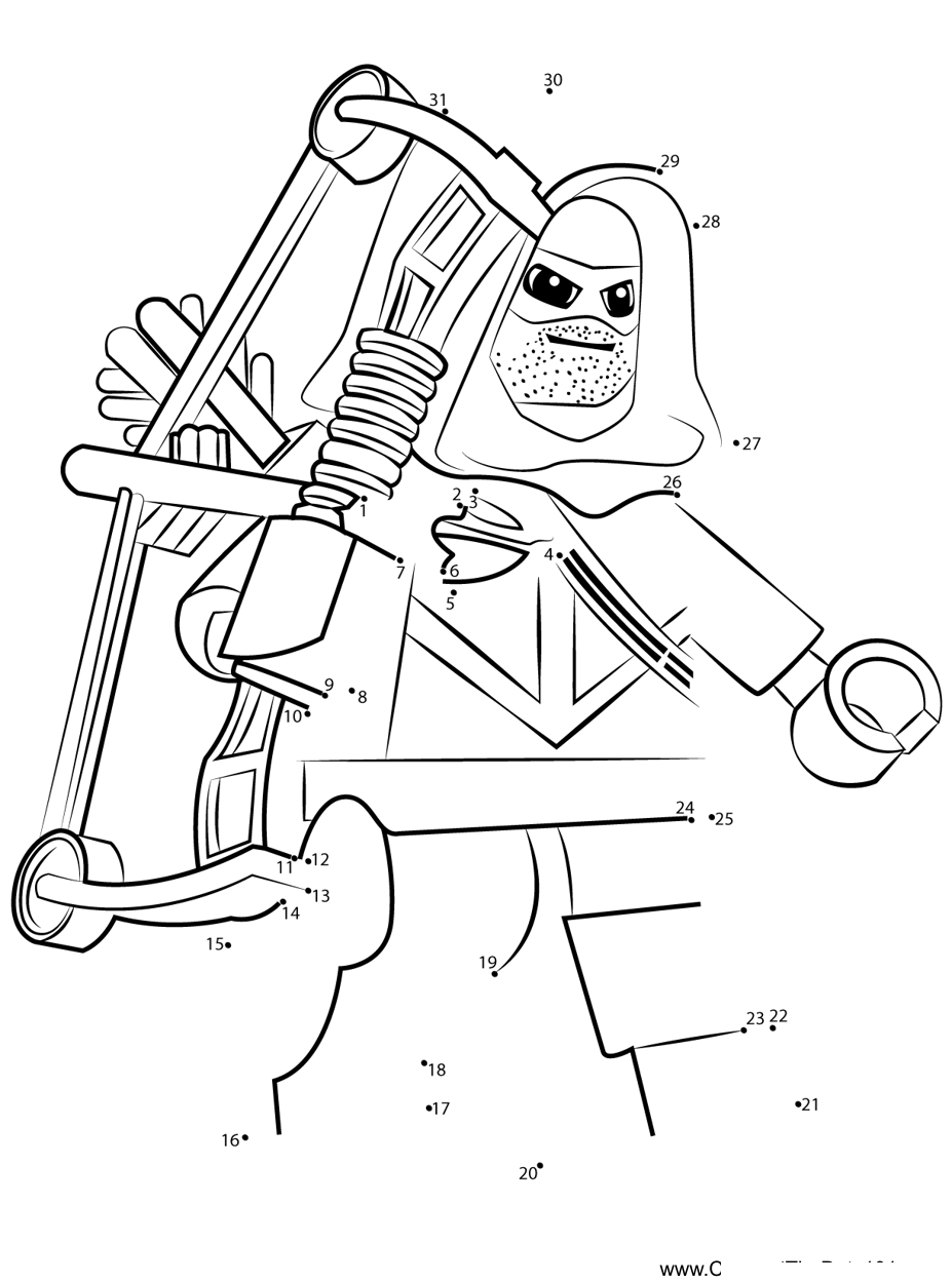 Lego-Green-Arrow printable dot to dot worksheet