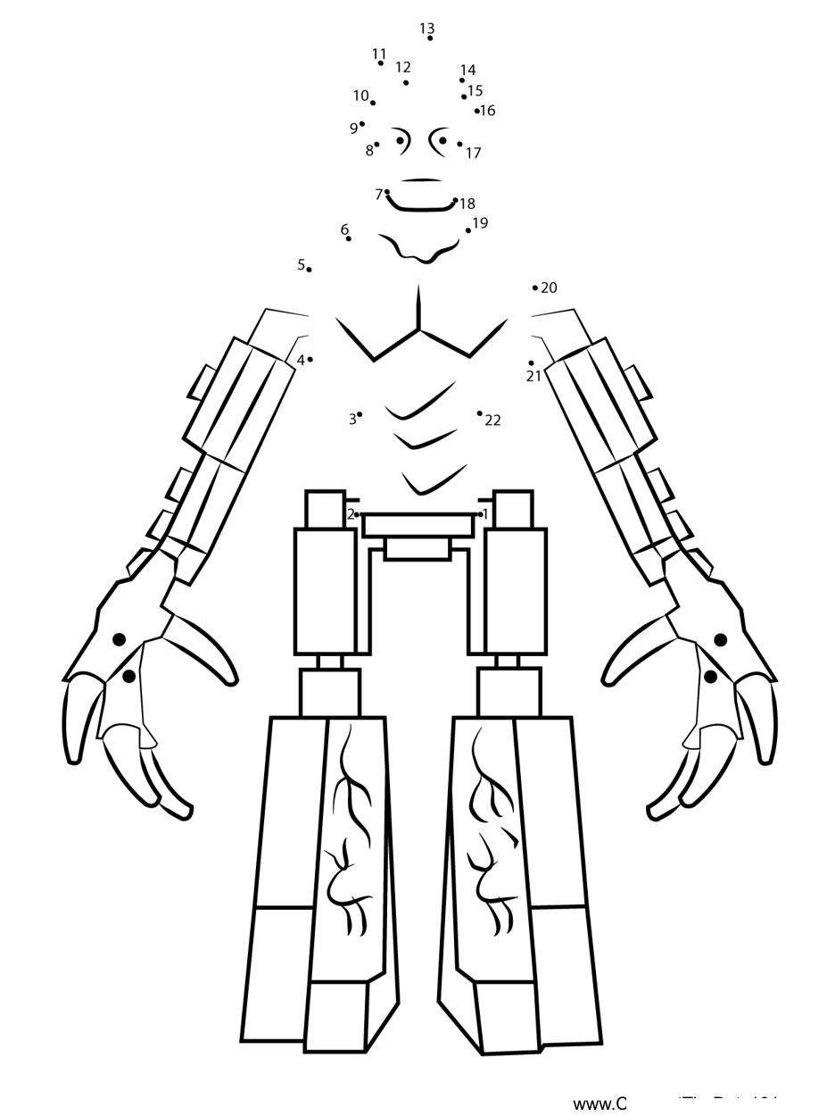 Lego-Groot printable dot to dot worksheet