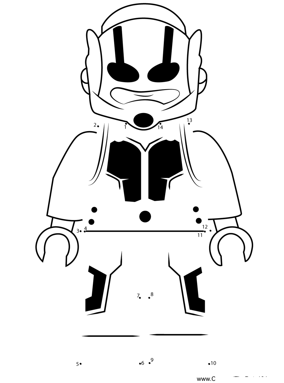 Lego-Hank-Pym printable dot to dot worksheet