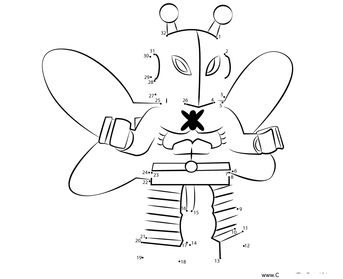 Lego-Killer-Moth printable dot to dot worksheet