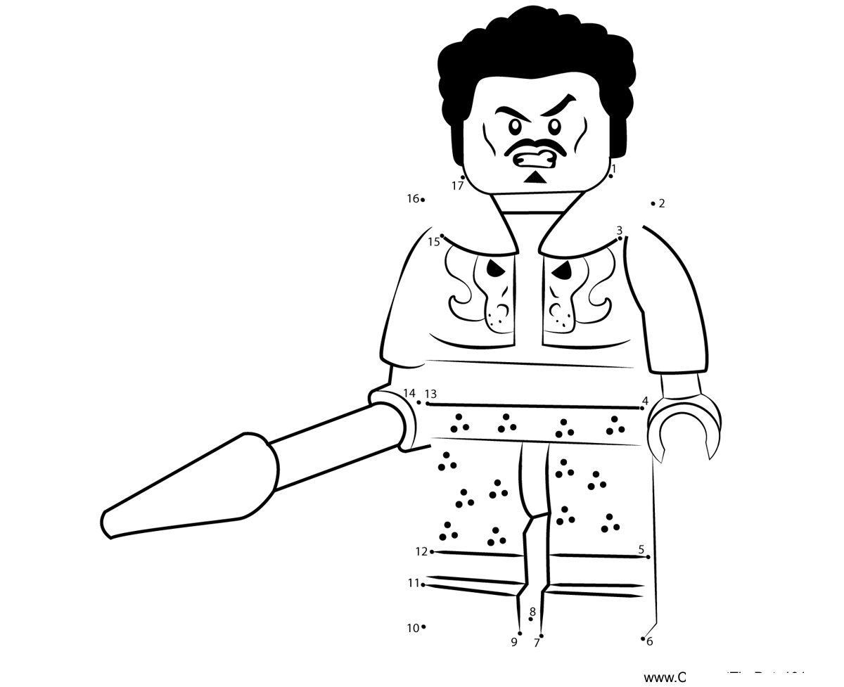 Lego-Kraven-The-Hunter printable dot to dot worksheet