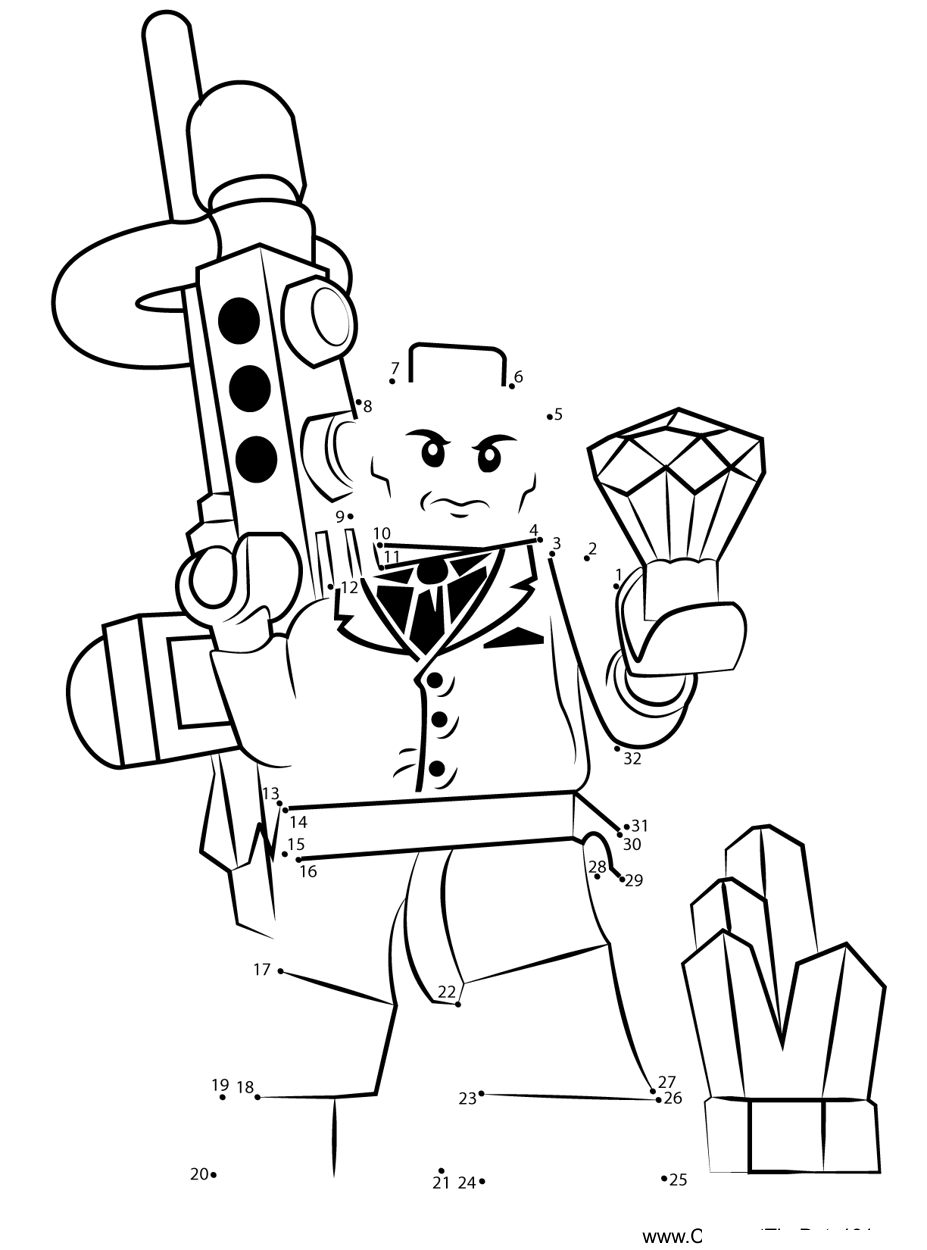 Lego-Lex-Luthor printable dot to dot worksheet