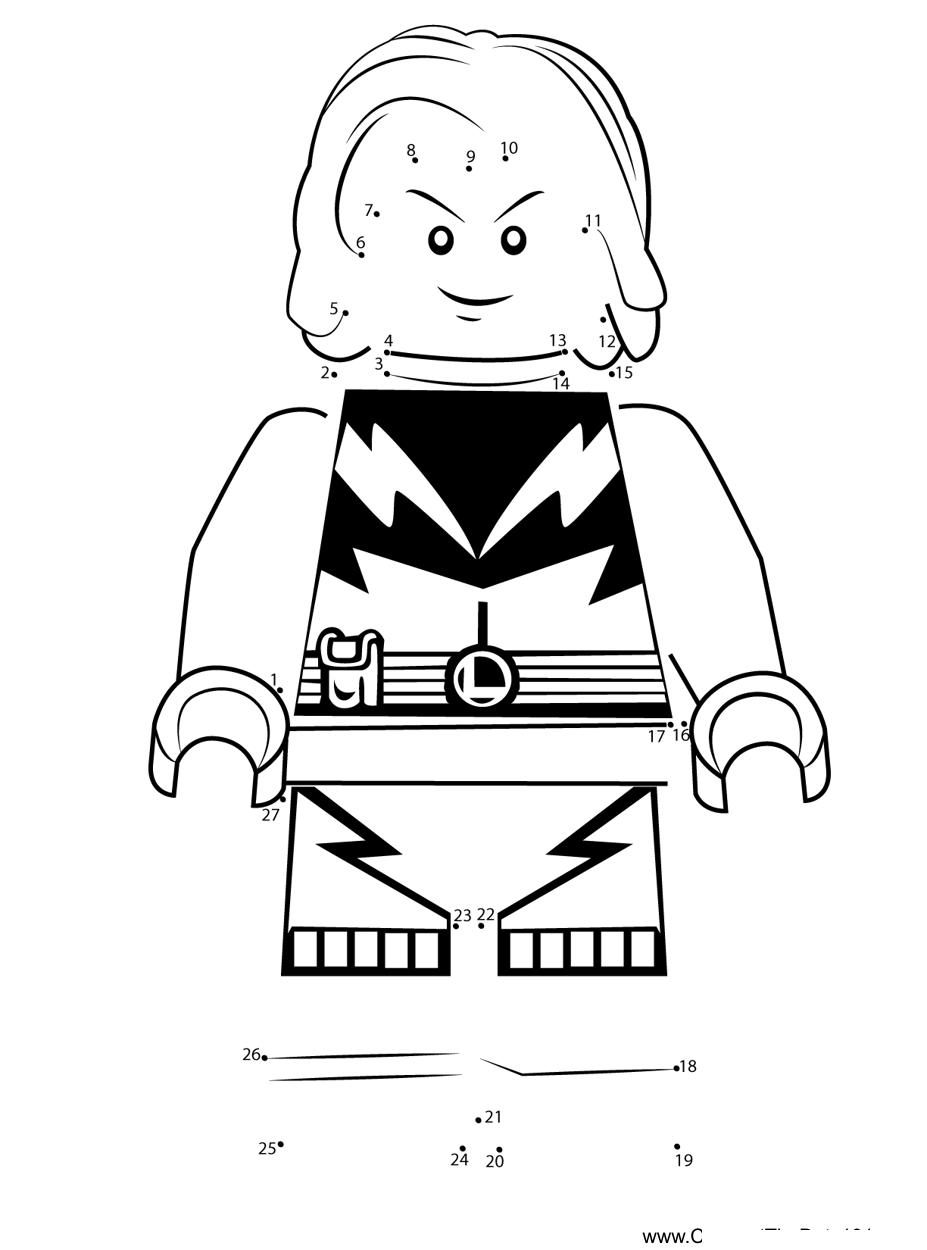 Lego-Lightning-Lad printable dot to dot worksheet