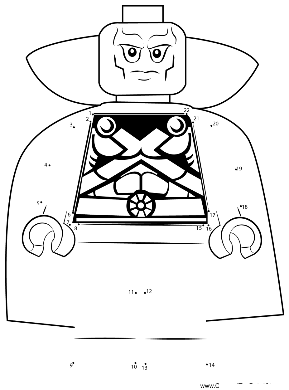 Lego-Martian-Manhunter printable dot to dot worksheet