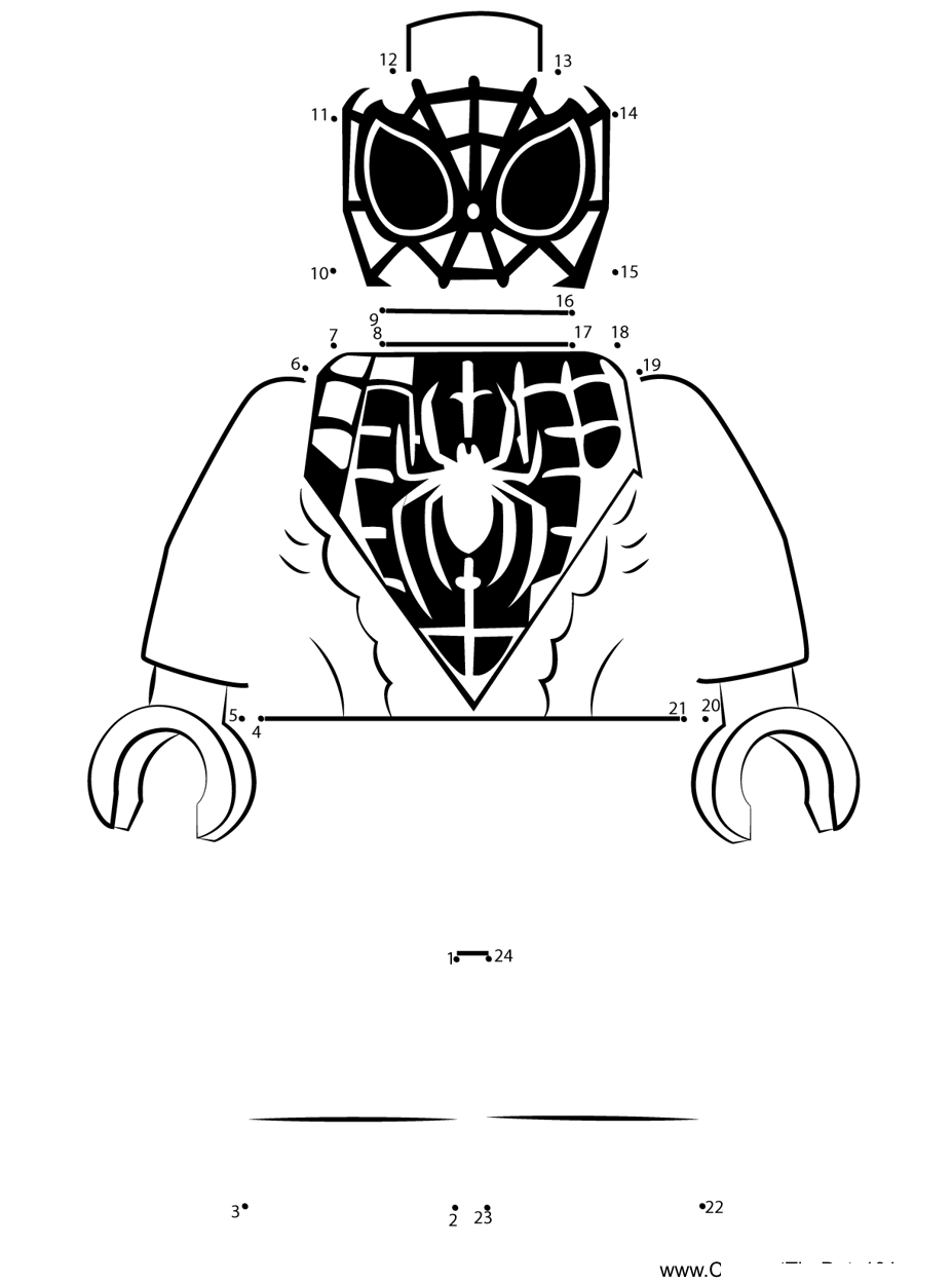 Lego-Miles-Morales printable dot to dot worksheet